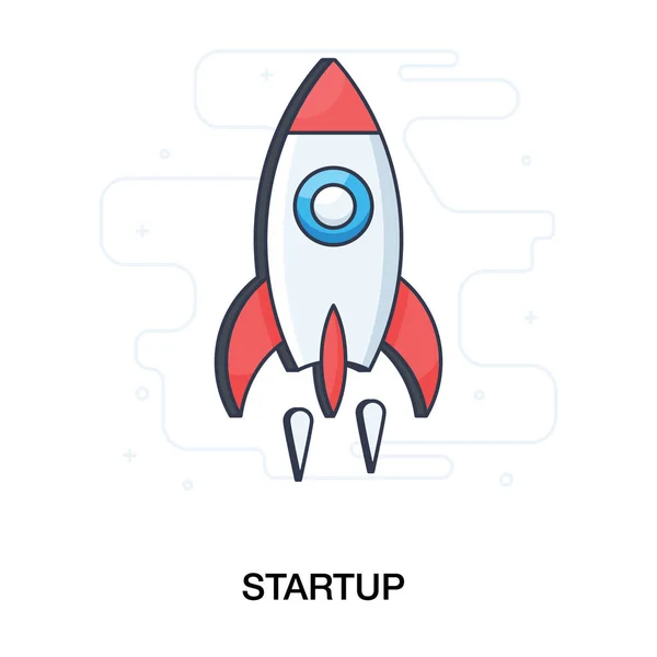 Startup Icon Launching Concept Business Launch — Stock Vector
