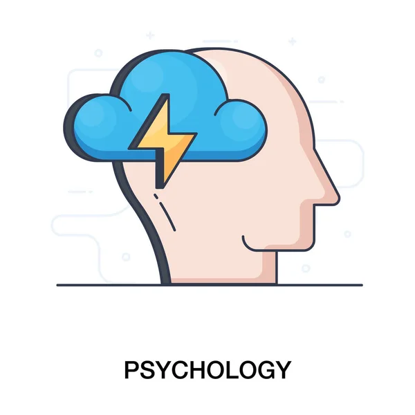 Poder Nuvem Dentro Cabeça Humana Conceito Psicologia — Vetor de Stock
