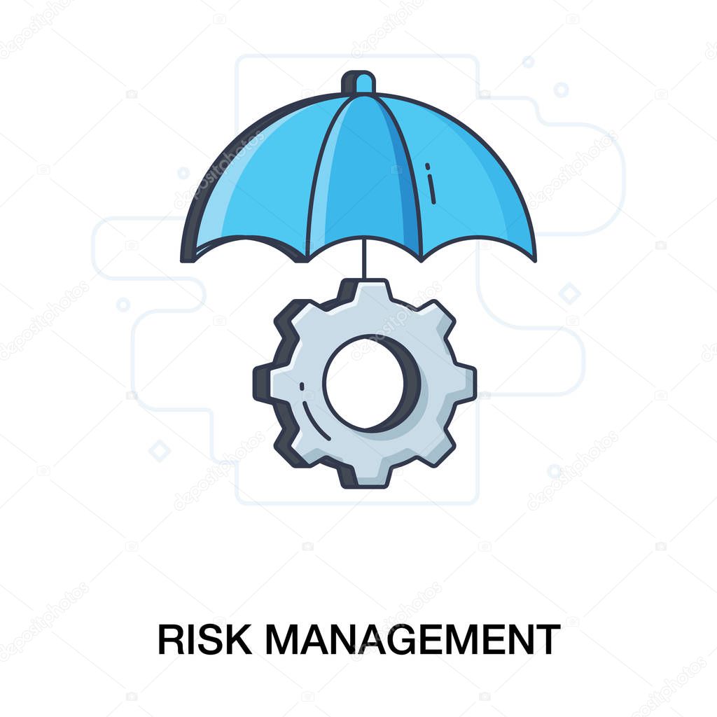 Risk management flat icon in trendy editable style 