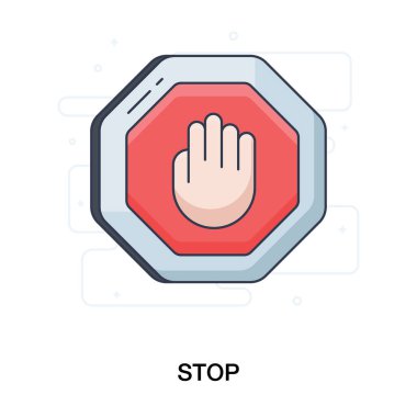 El hareketi, dur işareti simgesi düz stil.