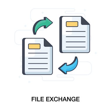 Okları değiş tokuş eden belge, dosya takas simgesi.
