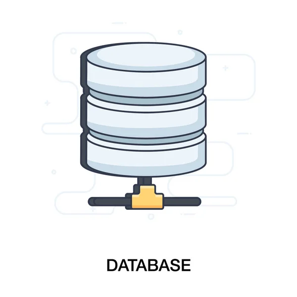 Data Server Rack Database Icon Flat Design — Stock Vector