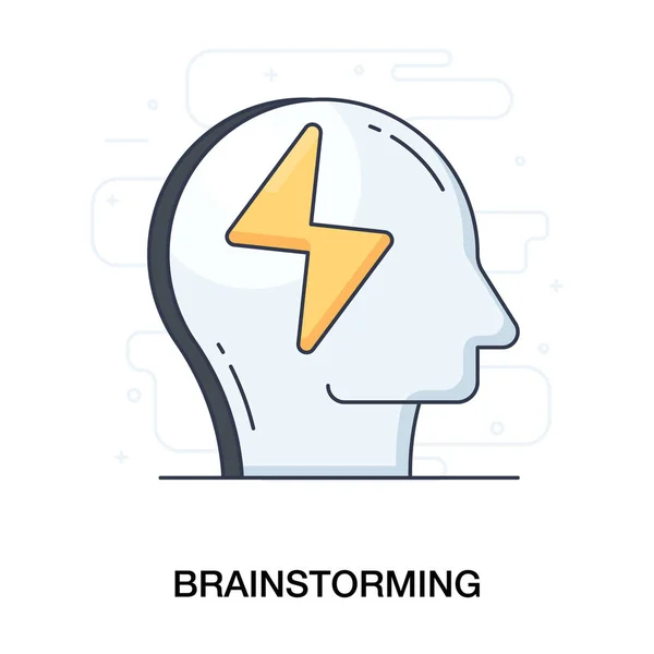 Kreativní Ikona Design Brainstorming Elektrický Šroub Uvnitř Mysli — Stockový vektor