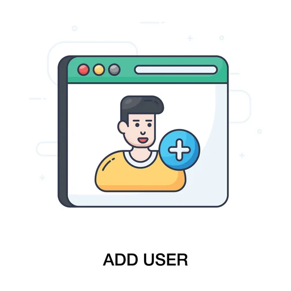 Diseño Vector Plano Seguir Agregar Usuario Avatar Con Signo Más — Vector de stock