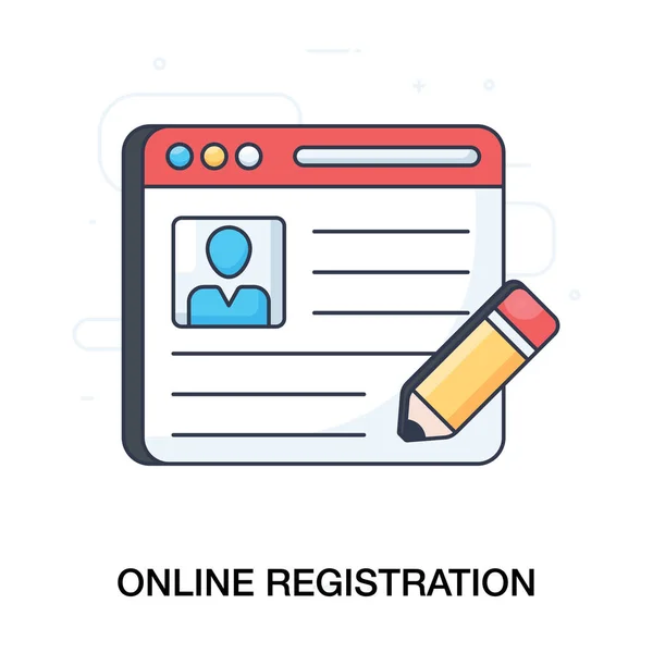 Registration Form Avatar Online Registration Vector — Stock Vector