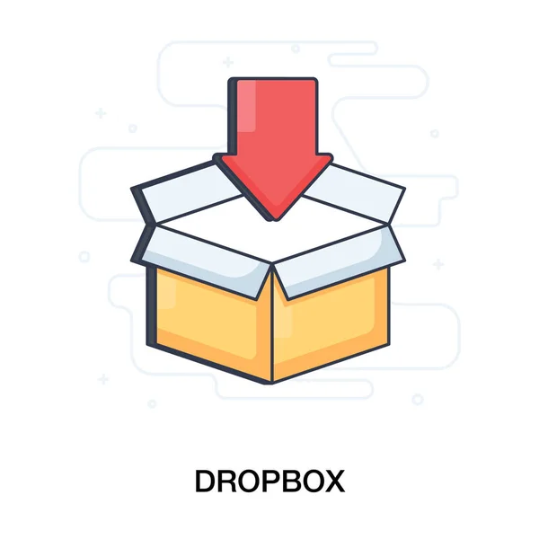 Projeto Vetorial Plano Dropbox Serviço Hospedagem Arquivos — Vetor de Stock