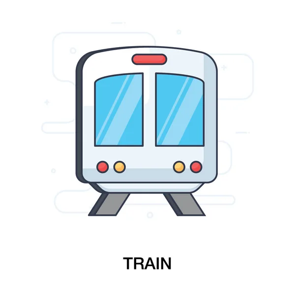 Transport Commun Par Train Plan Métro Vectoriel Plat — Image vectorielle