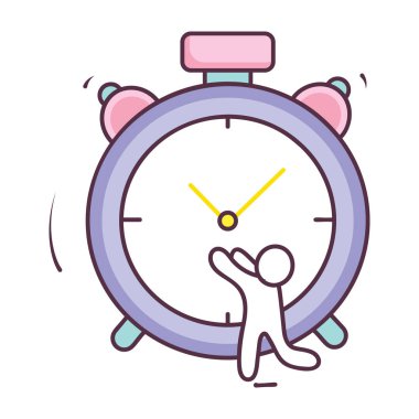 Analog alarm saati, karalama tasarım vektörü 