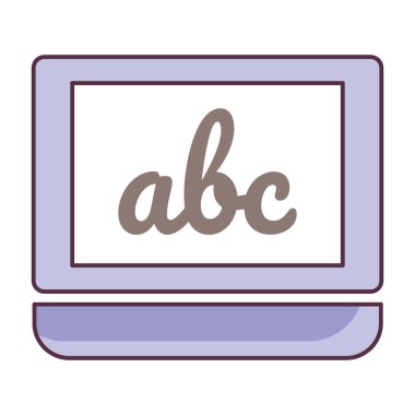 Sanal eğitim konsepti, karalama tasarımında çevrimiçi öğrenme simgesi 