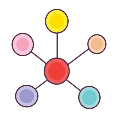 Karalama vektöründe moleküler yapının el çizimi simgesi 