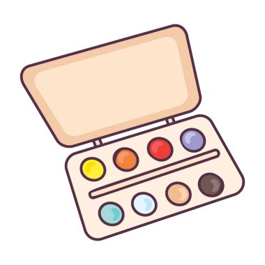 Resim boyama aracı, karalama tasarımında suluboya simgesi 