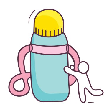 Okula aksesuar, okul şişesi karalama tasarımı simgesi 