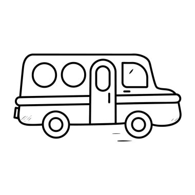 Oyuncak okul otobüsü vektörü elle çizim biçimi 