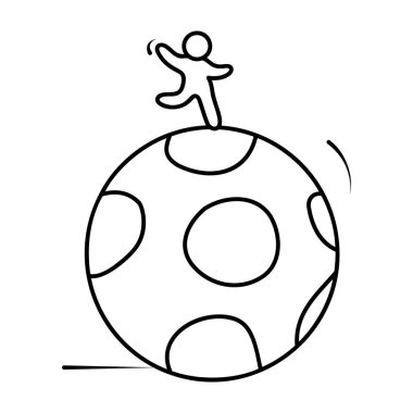 Spor aksesuarı, karalama dizaynında futbol ikonu.