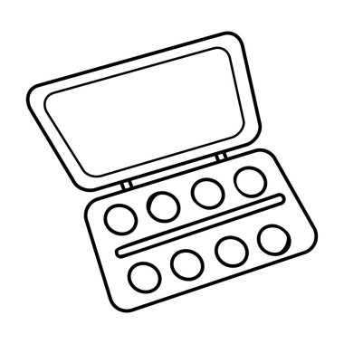 Resim boyama aracı, karalama tasarımında suluboya simgesi 