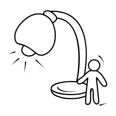 Beyaz arkaplanda lamba simgesi tasarımı, karalama vektörü 