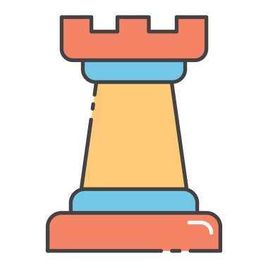 Düz simgede satranç taşı strateji kavramı