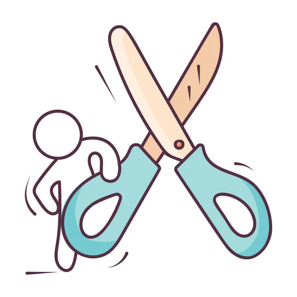 Cutting Tool Scissor Icon Doodle Design — 스톡 벡터