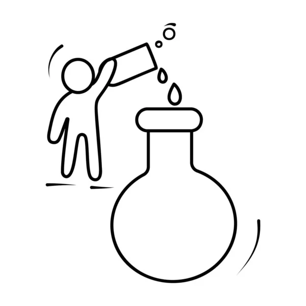 Ikona Laboratorního Chemického Experimentu Stylu Doodle — Stockový vektor