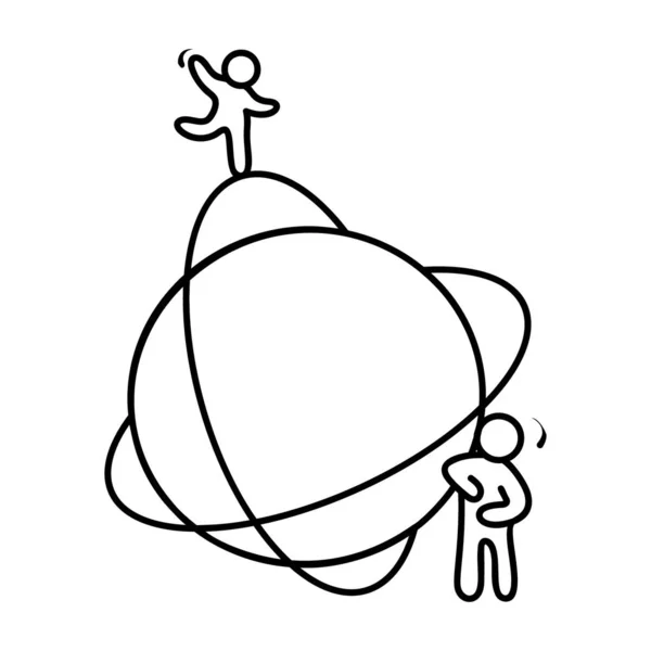 Logotipo Físico Ícone Estrutura Atômica Desenho Vetorial Desenhado Mão — Vetor de Stock
