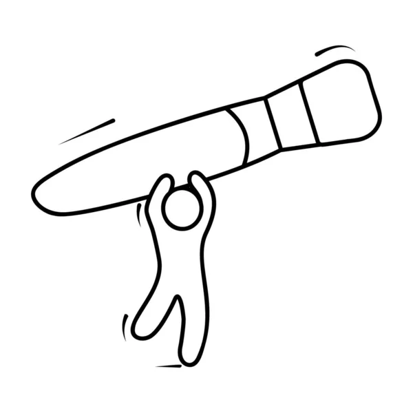 Künstler Werkzeug Pinsel Symbol Handgezeichnetem Symbol — Stockvektor