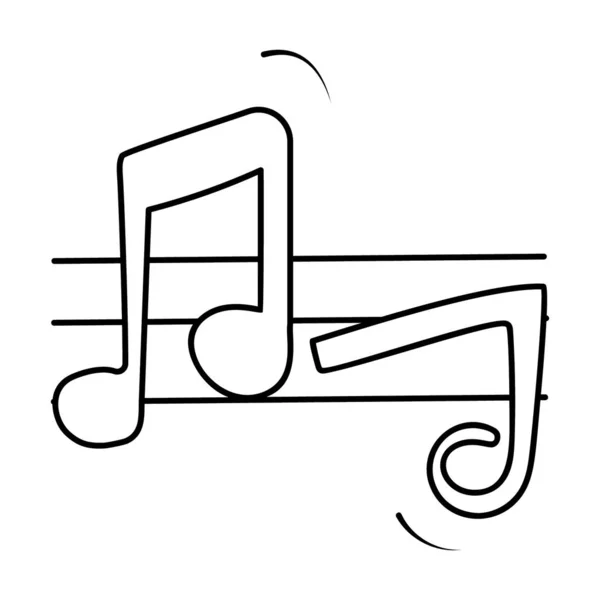Canciones Melodía Notas Musicales Doodle Design — Vector de stock