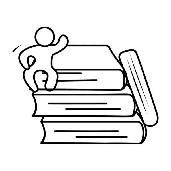 Bildungszubehör Bücher Ikone Doodle Design — Stockvektor