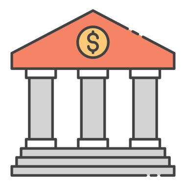 Banka mimarisi düz tasarım 