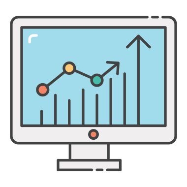 Ticari bilgi grafikleri ve düz tasarım için eğilim grafiğini görüntüle