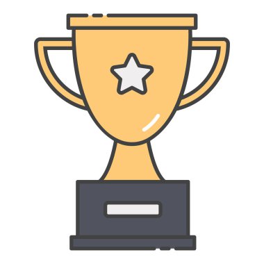 Kazanan konsept, yıldız kupası düz simgesi