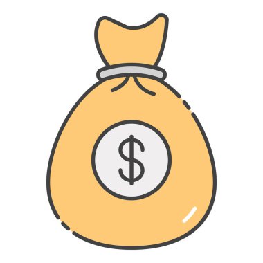 Para çuvalı dairesi, dolar, varlık ve tasarruf konsepti