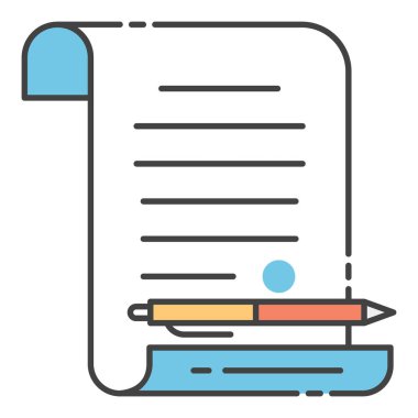 Yazılı belge imzalama sözleşmesi belgesi dosya simgesi