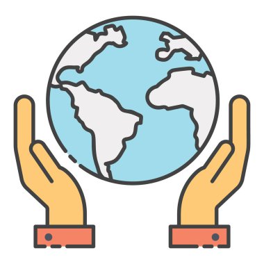 Dünya konseptini ve küresel koruma düzeyi simgesini kaydet