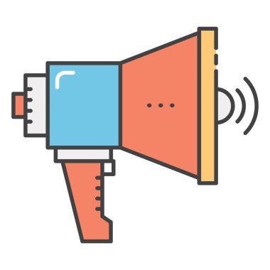 Duyuru simgesi, düz vektör tasarımı