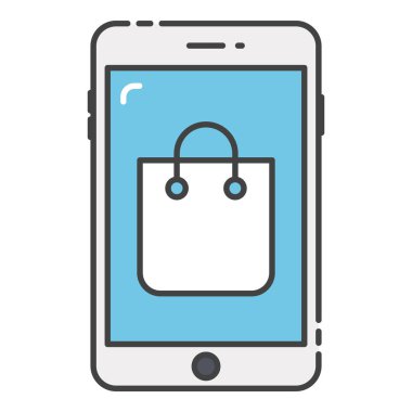 Çevrimiçi alışveriş, e ticaret vektör fikri düz simge