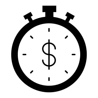 İş verimliliği, kronometrenin içindeki dolarla gösterilen bir fikir.