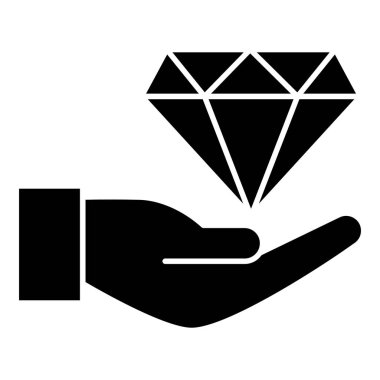 Eldeki elmas, dolu vektördeki en iyi premium servis simgesi