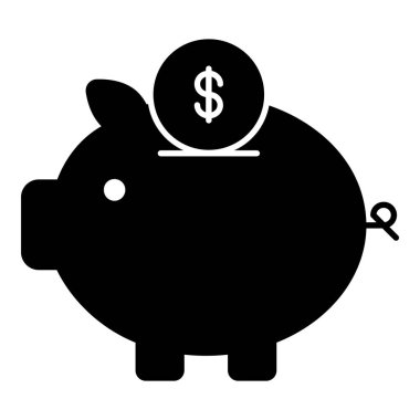 Glyph tarzı simge kumbarası, para biriktirme veya biriktirme, 