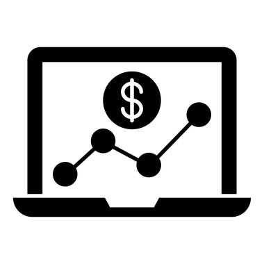 Monitördeki iş verileri, finansal analiz simgesi, veri bilgi grafiği izole edildi