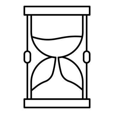 Vintage zamanlayıcı, iş saatinin satır vektöründeki bu kum saati ile hesaplanması