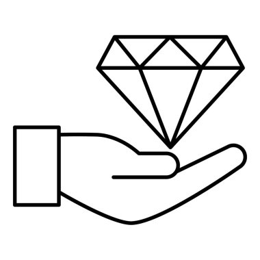 Eldeki elmas, satır vektöründeki en iyi premium servis simgesi