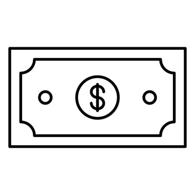 Banknote doları ve uluslararası para birimi çizgisi vektörü