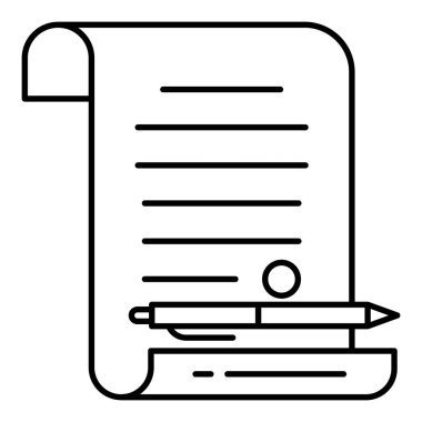 Yazılı belge imzalama sözleşmesi belgesi dosya simgesi