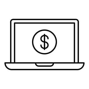 En iyi iş ve bankacılık simgesi, çevrimiçi finans hattı simgesi