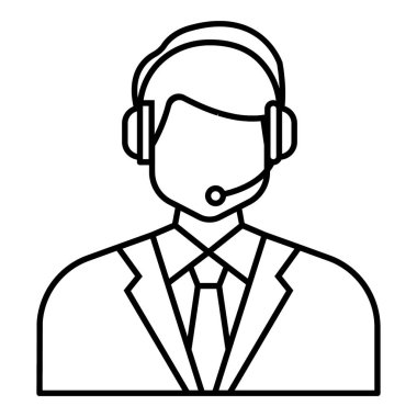 CSR 'ı temsil eden erkek avatar, müşteri destek servisi simgesi