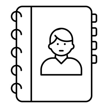 İletişim kitabının beyaz arkaplanda izole edilmiş satır tasarımı 