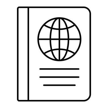 Pasaport satırı simgesi beyaz arka plan üzerinde 