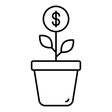 İş büyüme simgesinin satır vektör tasarımı.