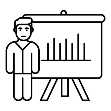 Satır tasarımında iş simgesi sunumu 