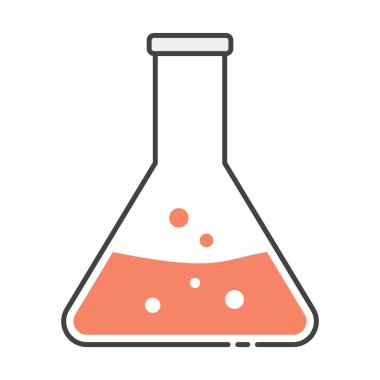 Laboratuvar aparatı, konik matara düz simge tasarımı 